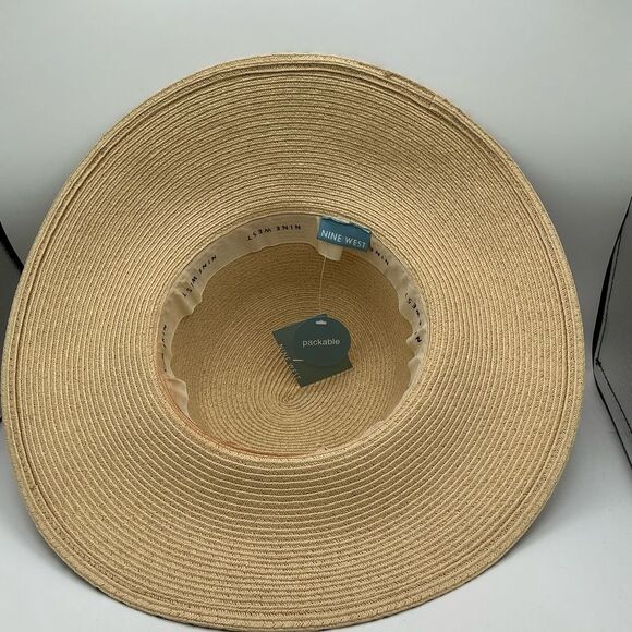 Nine West Leopard Print Trimmed Tan Sun Hat NWT main image 5